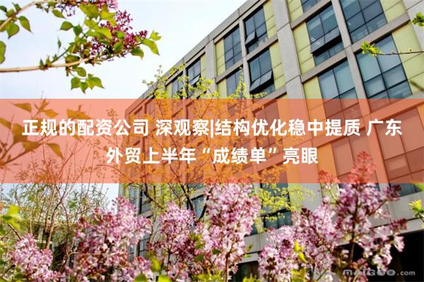 正规的配资公司 深观察|结构优化稳中提质 广东外贸上半年“成绩单”亮眼