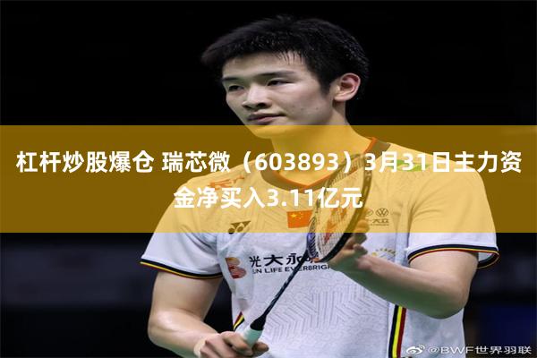 杠杆炒股爆仓 瑞芯微（603893）3月31日主力资金净买入3.11亿元