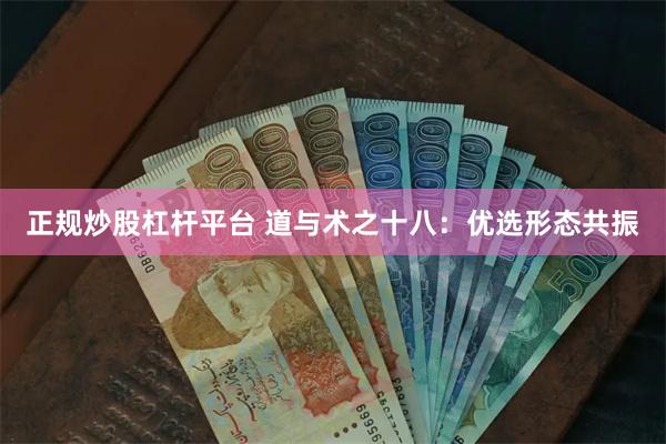 正规炒股杠杆平台 道与术之十八：优选形态共振