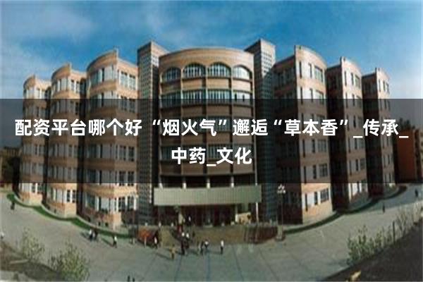 配资平台哪个好 “烟火气”邂逅“草本香”_传承_中药_文化