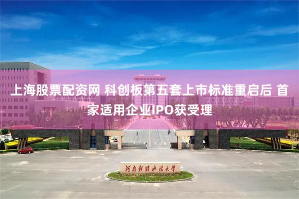 上海股票配资网 科创板第五套上市标准重启后 首家适用企业IPO获受理